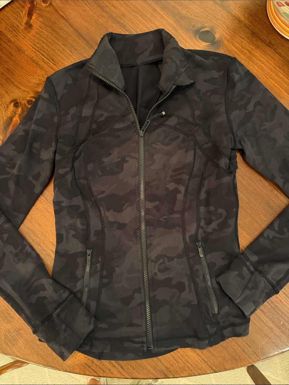 Lululemon Define Jacket Black Camouflage Zip-Up Jacket